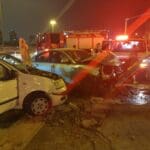 חילוץ לכודים בתאונת דרכים (צילום: כבאות והצלה)