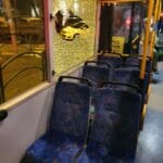 אוטובוס של אגד הותקף באבנים ברחוב שבתאי לוי (צילום: חי פה)