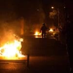 מעצר במהלך התפרעות פרו-פלסטינית בשדרות בן גוריון 11/5/21 (צילום: שי רגב)