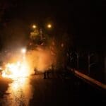 מעצר במהלך התפרעות פרו-פלסטינית בשדרות בן גוריון 11/5/21 (צילום: שי רגב)