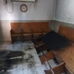 בית כנסת "פאר ישראל" בתל עמל לאחר נסיון ההצתה (צילום: עוזיאל גריצנוב)