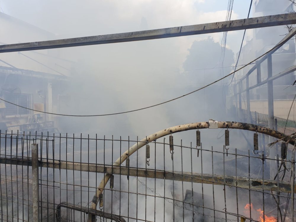 שריפה בגן ילדים בקריית מוצקין (צילום: כבאות והצלה)