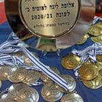 מדלית אליפות ליגה לאומית ב׳ בכדורסל נכים למג׳ד אל כרום (צילום: דוד וולטמן)