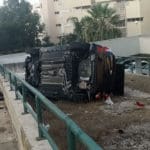תאונות בכרמל הצרפתי – קיה פיקנטו ברחוב קאודרס (צילום: חי פה)