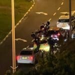 מרוצי המכוניות בחיפה: המשטרה פעלה ברחוב העצמאות נגד נהגים מתפרעים (צילום: חי פה בשטח)