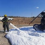 תאונת מסוק קל (צילום: כבאות והצלה)