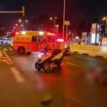 לך רגל נהרג מפגיעת משאית בצומת קריית חיים על כביש 4 (צילום: מד"א)