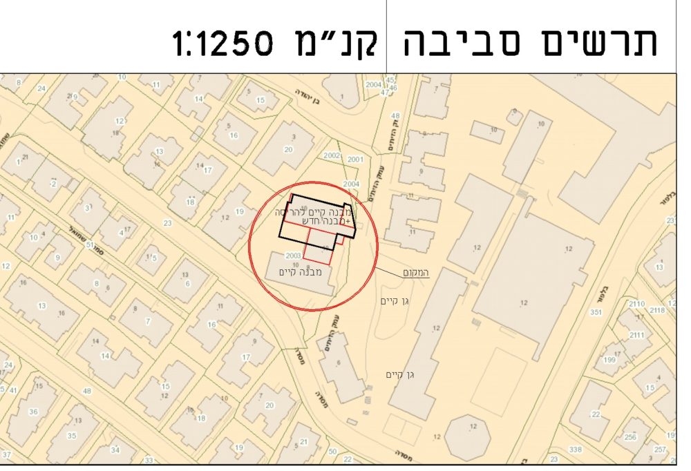תכנית עיריית חיפה למבנה החדש במקום בית הספר בסמ"ת ברחוב מסדה בהדר הכרמל
