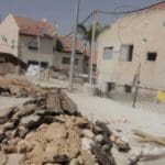 עבודות בנייה לשיקום נזקי השרפה ברחוב זלמן שזר