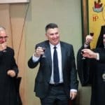 גדעון סער הגיע לחיפה כדי לברך את ראשי הקהילה הנוצרית (צילום: דוברות שר המשפטים)