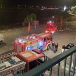 כבאיות בזירה – שריפה במבנה בטירת כרמל (צילום: כבאות והצלה)