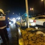 תאונת דרכים בצומת זבולון בגשם השוטף (צילום: איחוד הצלה)