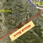 מנהור הרכבת תחת הכרמל – חלופת  "מנהרת השדרה" (מתוך המצגת שהוצגה בוועדה לתשתיות לאומיות)