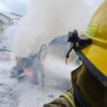 אמבולנס עלה באש ונשרף כליל (צילום: כבאות והצלה)