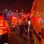 זירת אירוע ירי בתחנת הרכבת בת גלים בחיפה (צילום: איחוד הצלה)