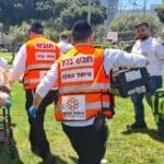 אירוע אלימות בגן הזיכרון (צילום: איחוד הצלה)