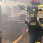 שריפה בסופרמרקט "קשת טעמים" בקרית חיים (צילום: כבאות והצלה)
