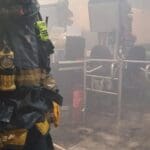 שריפה בסופרמרקט "קשת טעמים" בקרית חיים (צילום: כבאות והצלה)