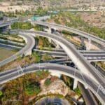חיפה • סבך מחלפים – מנהרות הכרמל (צילום רחפן: מרום בן אריה)