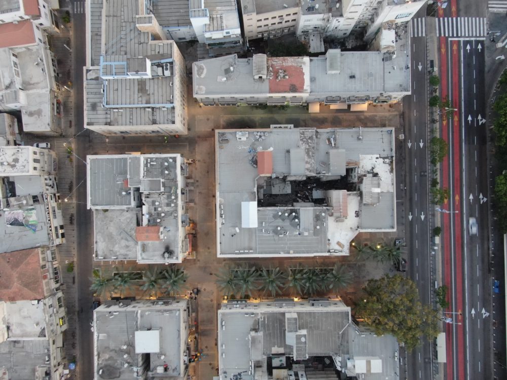 חיפה •רחוב העצמאות העיר התחתית (צילום רחפן: מרום בן-אריה)
