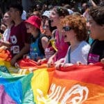נוער איגי מובילים את מצעד הגאווה בחיפה (צילום: ירון כרמי)