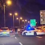 מחסום משטרתי בשדרות ההגנה בחיפה (צילום: מנשה שמש)