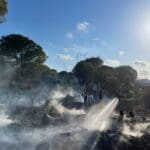 שרפת חורש בסמוך לדאליית אל כרמל (צילום: כבאות והצלה)