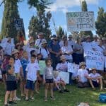 הפגנה נגד שדה תעופה בחוף הכרמל (צילום: מיכל גרובר)