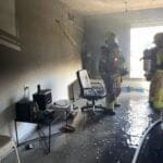 שריפה בדירת מגורים בקריית אתא (צילום: כבאות והצלה)