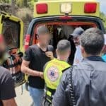 חילוץ גבר שנפל ונפצע באורח קשה בפעילות סנפלינג בפארק הכרמל (צילום: כבאות והצלה)