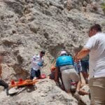 חילוץ גבר שנפל ונפצע באורח קשה בפעילות סנפלינג בפארק הכרמל (צילום: כבאות והצלה)