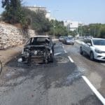 רכב נשרף (צילום: כבאות והצלה)