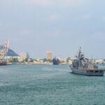 משחתת טורקית ענקית במפרץ חיפה – frigate TCG Kemalreis (F-247) 030922 (צילום: ורהפטיג ונציאן – נמל חיפה)