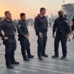 שוטרי משטרת ישראל באיצטדיון סמי עופר בחיפה (צילום: משטרת ישראל)