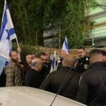 הפגנה מול מוזיאון טיקוטין: "לא לפסטיבל הטרור בחיפה" (צילום: קיריל קארטניק)