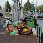 אשפה במרכז זיו – נווה שאנן בחיפה – שביתה – סכסוך עבודה בעיריית חיפה (צילום: שמוליק מייזלר)