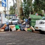 אשפה במרכז זיו – נווה שאנן בחיפה – שביתה – סכסוך עבודה בעיריית חיפה (צילום: שמוליק מייזלר)