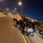 תאונת דרכים בדרך יגאל ידין בחיפה – ארבעה פצועים קל (צילום: איחוד הצלה)