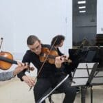 נגינת חמישיית הפסנתר בלה מז'ור, מאת דבוז'אק – "אנסמבל פינאלה",  עם הפסנתרנית הד"ר ענבל גוטר (צילום: רחלי אורבך)