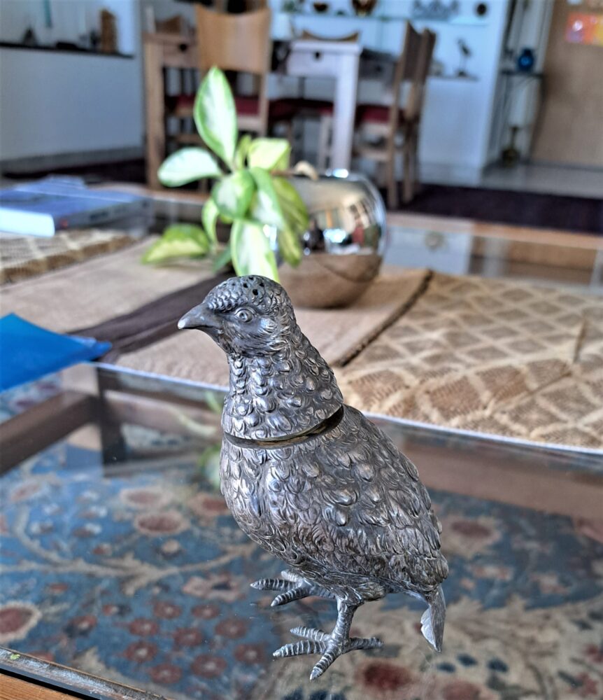 פיסלון ציפור הבשמים- בבית פרופ' עליזה שנהר (צילום: רחלי אורבך)