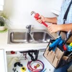 Plumber on the kitchen.