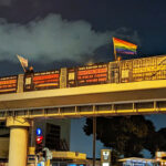 מחאת הלהט"בים על גשרים בחיפה (צילום: חי פה בשטח)