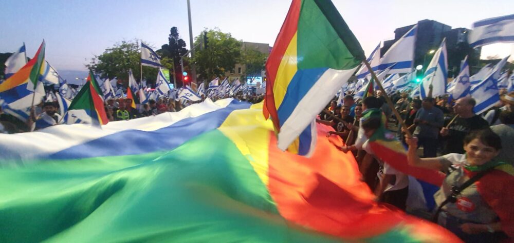 ההפגנה בחיפה - הדרוזים מצטרפים (צילום: דרור שמילוביץ)