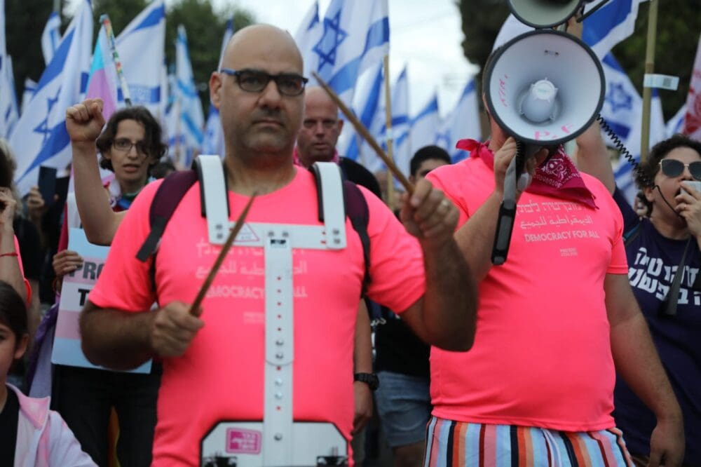 המחאה נגד ההפיכה המשטרית בחיפה -שבת – 03/06/23 (צילום: דרור שמילוביץ)