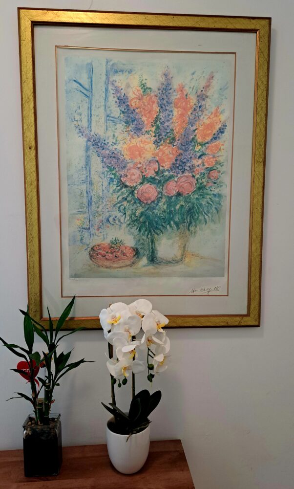 פרחים. נוי בציור ובעציצים- בבית עו"ד יעל בן דוד (צילום: רחלי אורבך)