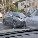 תאונה מוזרה בצומת טשרניחובסקי הנשיא הציונות התשבי (צילום: אילן סלע)