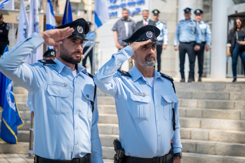 משטרת ישראל בטקס חניכה של המבנה החדש של היחידה המרכזית המרכזית (ימ״ר) של מחוז חוף בעיר חיפה (צילום: דוברות המשטרה)