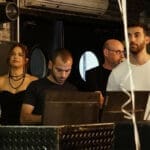 צוות ההפקה בכנס של דוד עציוני (צילום: חי פה-TV)