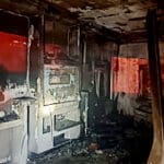 מבנה מגורים פרטי בדאליית אל כרמל נשרף (צילום: כבאות והצלה)