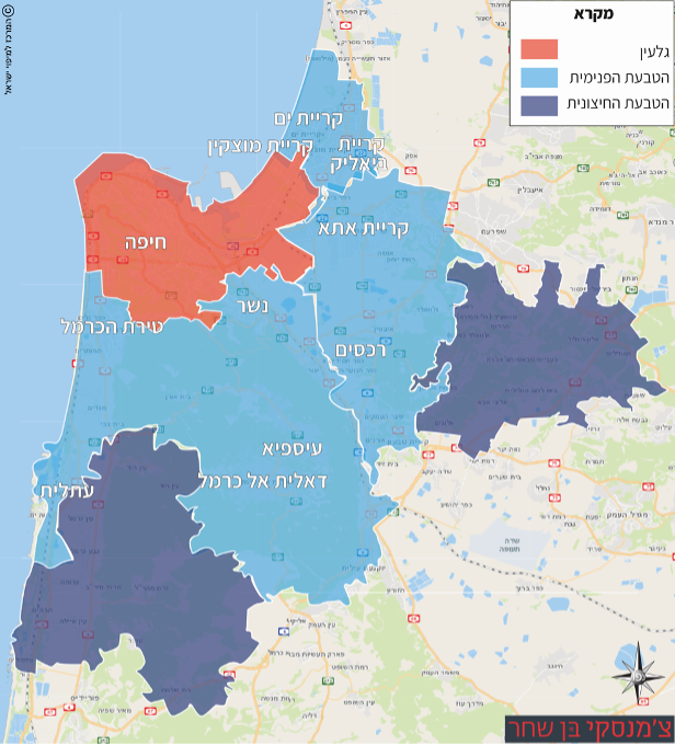 מפה: מטרופולין חיפה (צילום: אלבום אישי)